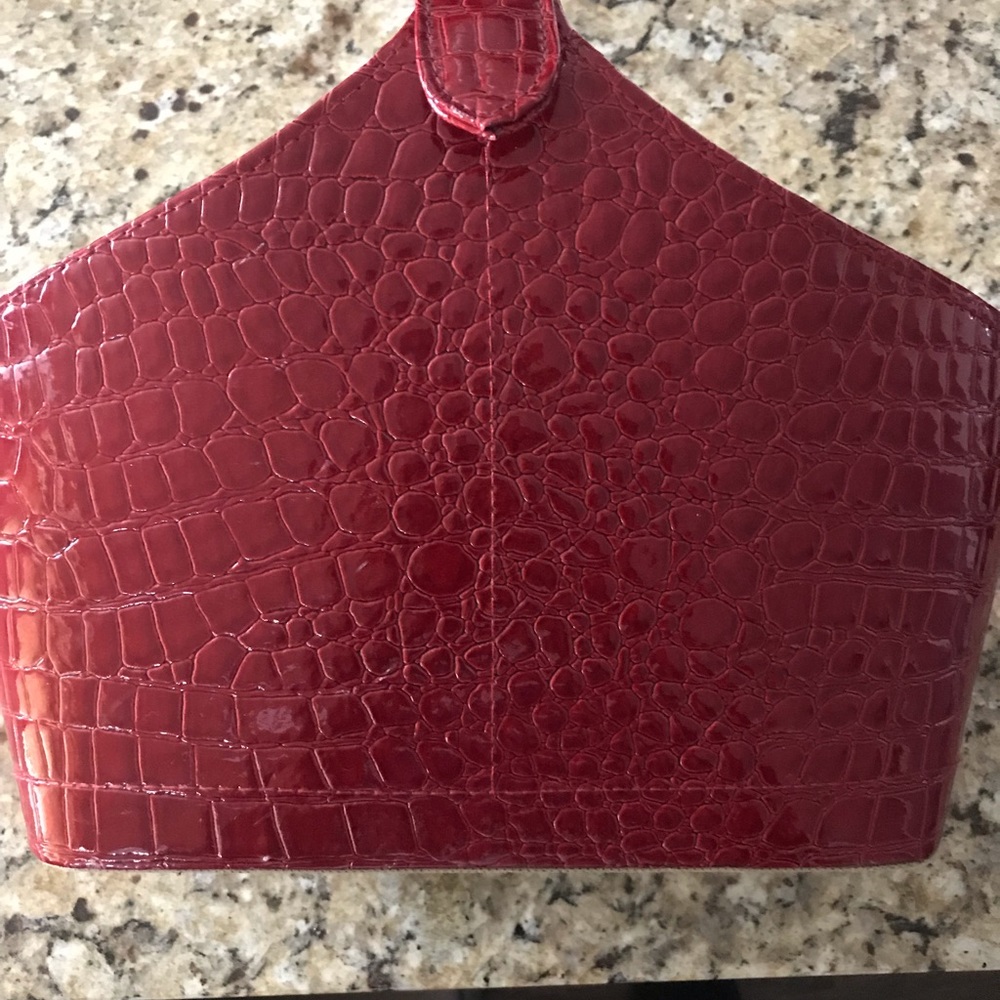 Vintage Red vinyl croc beach tote